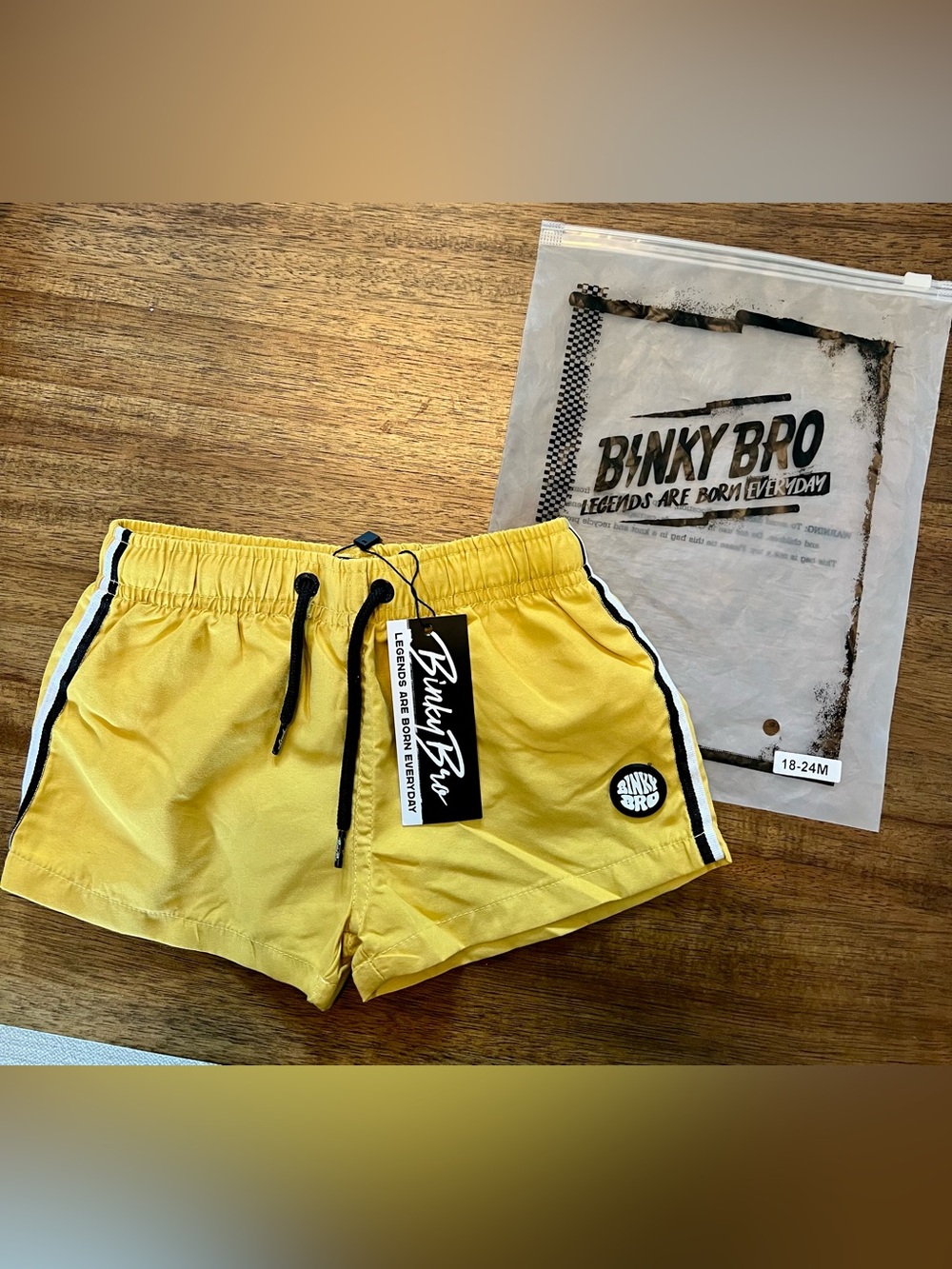 NWT (& in bag) Binky Bro Yellow Swim Trunks